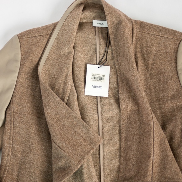 NWT Vince Notch Lapel Genuine Lamb Leather - Picture 3 of 8